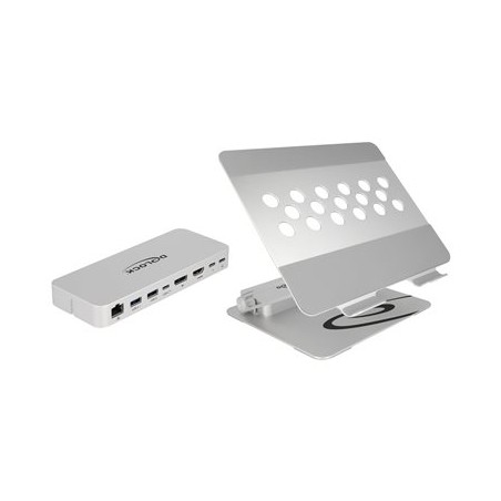 Delock - Dokovací stanice + stojan na notebook/tablet - USB-C / Thunderbolt 3 - HDMI, DP - 1GbE