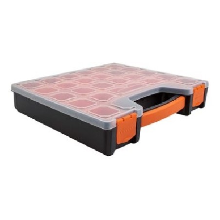 Delock - Box na náradí - 14 oddílu - plast - cerná, oranžová