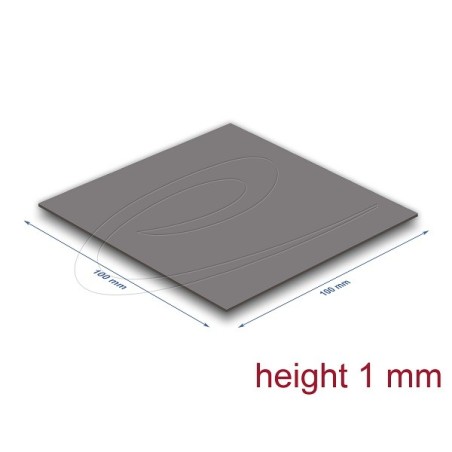 Delock - Tepelná podložka - vodivý, 100 x 100 x 1 mm, pro M.2 moduly, 3,2 W/mK, nízké vytékání oleje - šedá