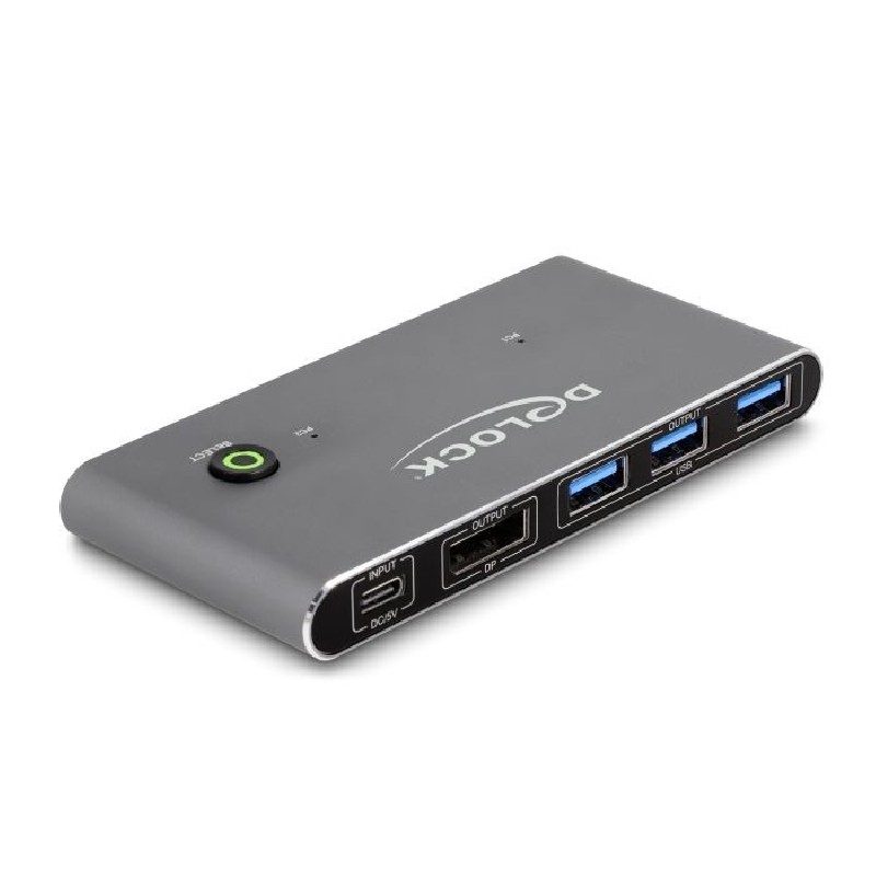 Delock - Prepínac KVM / USB - 30Hz, 8K, with USB 5 Gbps - 2 x KVM / USB - 1 místní uživatel - desktop