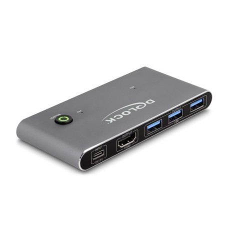 Delock - Prepínac KVM / audio / USB - HDMI 8K60, with USB 5 Gbps - 5 x KVM / zvuk / USB - 1 místní uživatel - desktop