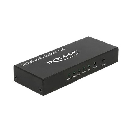 Delock HDMI UHD Splitter 1 x HDMI in 4 x HDMI out 4K - Rozdělovač video / audio - 4 x HDMI - desktop