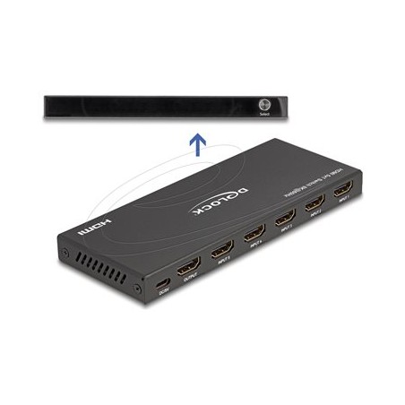 Delock - Spínac video/audio - 1 x HDMI output, 8K 60 Hz - 5 x HDMI - desktop
