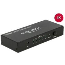 Delock HDMI UHD Switch 5 x HDMI in 1 x HDMI out 4K - Spínač video/audio - 5 x HDMI - desktop