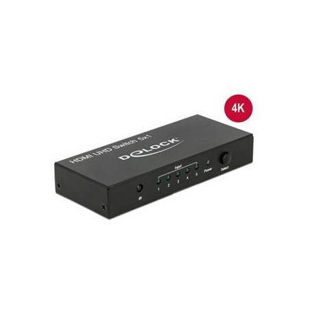 Delock HDMI UHD Switch 5 x HDMI in 1 x HDMI out 4K - Spínač video/audio - 5 x HDMI - desktop