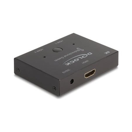 Delock - Video/audio rozdelovac/prepínac - 2-1, obousmerný, 8K 60 Hz x HDMI - desktop