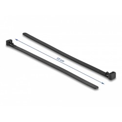 Delock - Kabelová stahovací páska - odolné vůči teplu, opětovně použitelné - 20 cm - černá (balení 100)