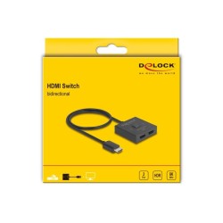 Delock - Spínac video/audio - 8K, obousmerný - 2 x HDMI - desktop