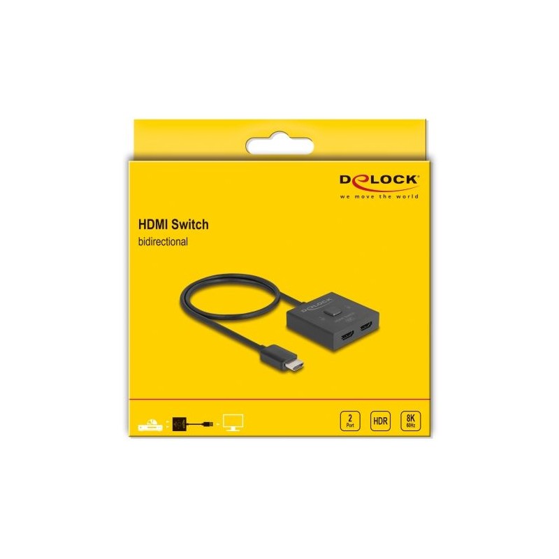 Delock - Spínac video/audio - 8K, obousmerný - 2 x HDMI - desktop