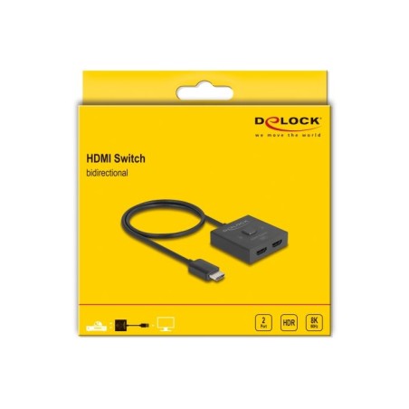 Delock - Spínac video/audio - 8K, obousmerný - 2 x HDMI - desktop