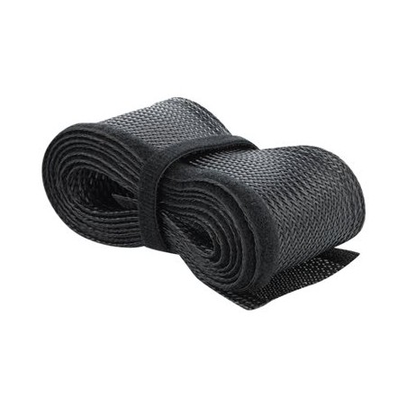 Delock Braided Sleeving with Hook-and-Loop Fastener - Ovin pro uspořádání kabelů - 2 m - černá