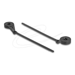 Delock - Kabelová stahovací páska - s upevnovacím okem - 18 cm - cerná (balení 100)