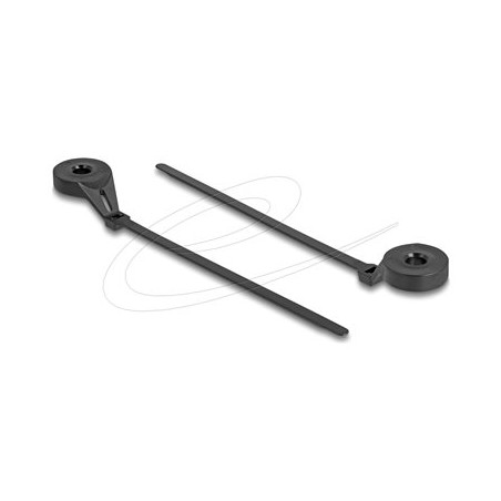 Delock - Kabelová stahovací páska - s upevnovacím okem - 18 cm - cerná (balení 100)