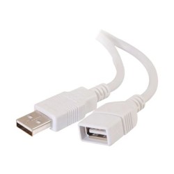 C2G 2m USB Extension Cable - USB A Male to USB A Female Cable - Kabel USB - USB (F) do USB (M) - 2 m - bílá