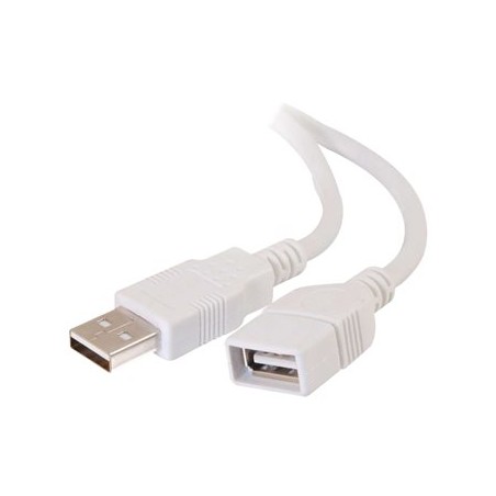 C2G 2m USB Extension Cable - USB A Male to USB A Female Cable - Kabel USB - USB (F) do USB (M) - 2 m - bílá