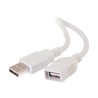 C2G 2m USB Extension Cable - USB A Male to USB A Female Cable - Kabel USB - USB (F) do USB (M) - 2 m - bílá