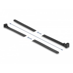 Delock - Kabelová stahovací páska - odolné vůči teplu, opětovně použitelné - 30 cm - černá (balení 100)