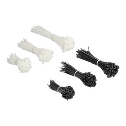 Delock Cable tie assortment box 600 pieces - Sada kabelových úvazků - černá, bílá