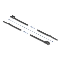 Delock - Kabelová stahovací páska - s plochou hlavou, šírka 2,5 mm - 20.5 cm - cerná (balení 100)