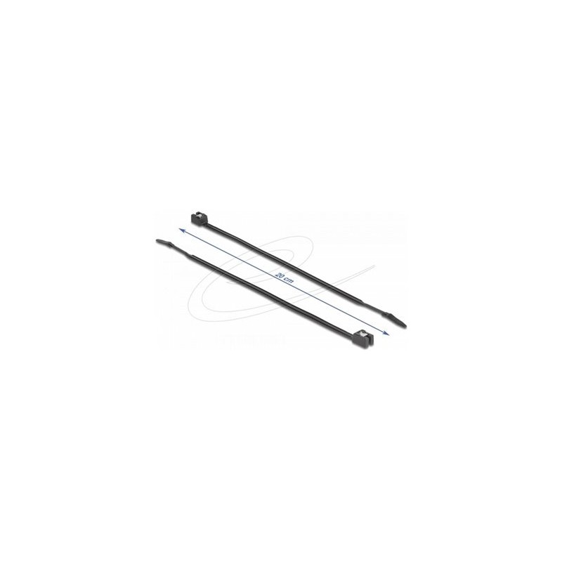 Delock - Kabelová stahovací páska - samorezný, šírka 4,8 mm - 20 cm - cerná (balení 50)
