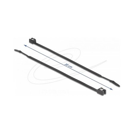 Delock - Kabelová stahovací páska - samorezný, šírka 4,8 mm - 20 cm - cerná (balení 50)