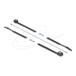Delock - Kabelová stahovací páska - samorezný, šírka 4,8 mm - 28 cm - cerná (balení 50)