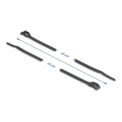 Delock - Kabelová stahovací páska - s plochou hlavou, W 3,6 mm - 15 cm - cerná (balení 100)