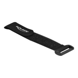 Delock - Kabelový úvazek s háčkem a očkem - 19 cm - černá (balení 5)