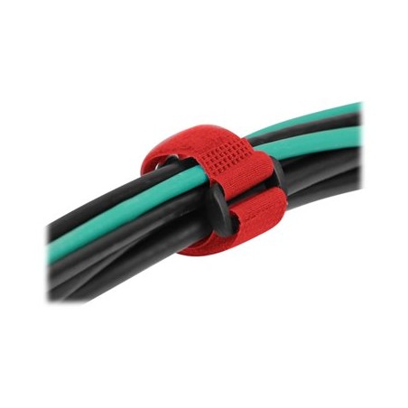 Delock - Kabelový úvazek s háckem a ockem - 19 cm - cervená (balení 5)