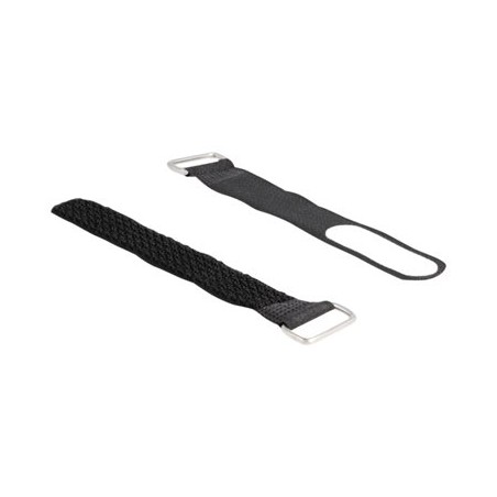 Delock - Kabelová stahovací páska - smyčka a štítkový pásek - 12.7 cm - černá (balení 5)