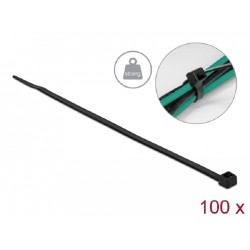 Delock - Kabelová stahovací páska - 30 cm - cerná (balení 100)