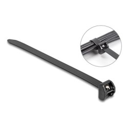 Delock - Kabelová stahovací páska - s kovovým poutkem - 40.6 cm - cerná (balení 10)