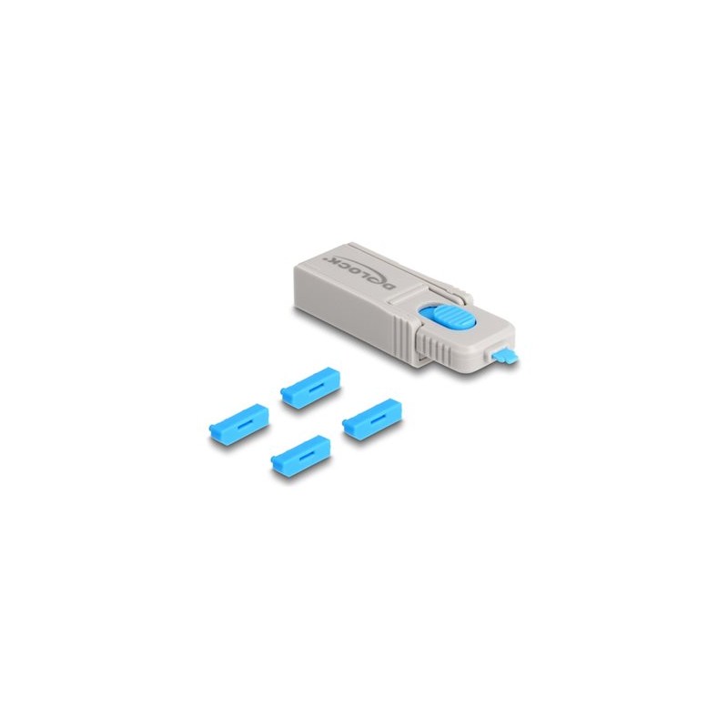 Delock - Blokátor portu DisplayPort - šedá, modrá (balení 4)