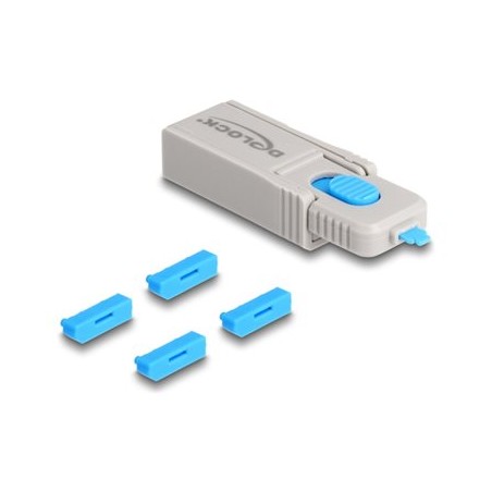 Delock - Blokátor portu DisplayPort - šedá, modrá (balení 4)