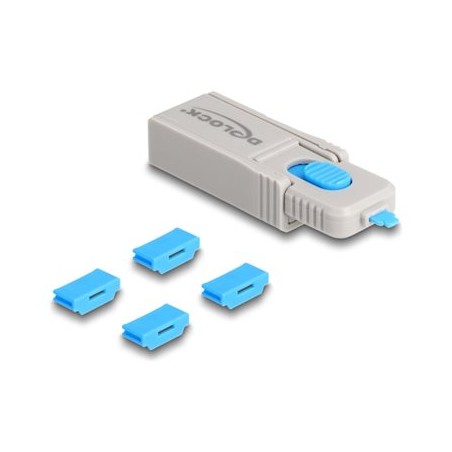 Delock - Sada blokátoru portu HDMI - šedá, modrá