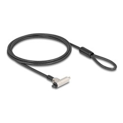 Navilock - Bezpečnostní kabelový zámek - s klíčovým zámkem, 3 x 7 mm nebo nano slot 2,5 x 6 mm, tenký - stříbrná - 1.8 m