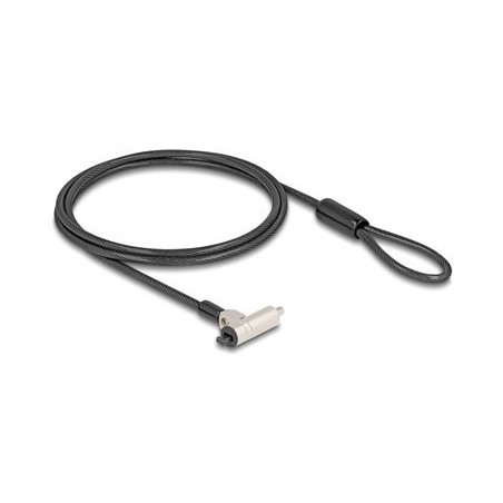 Navilock - Bezpečnostní kabelový zámek - s klíčovým zámkem, 3 x 7 mm nebo nano slot 2,5 x 6 mm, tenký - stříbrná - 1.8 m