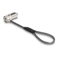 Navilock - Bezpečnostní kabelový zámek - s digitálním kombinovaným zamykáním, 3 x 7 mm - stříbrná - 15.2 cm