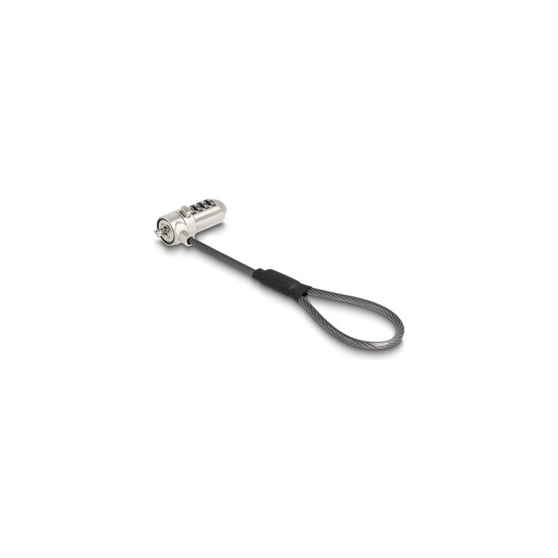 Navilock - Bezpečnostní kabelový zámek - s digitálním kombinovaným zamykáním, 3 x 7 mm - stříbrná - 15.2 cm