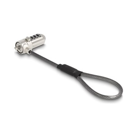 Navilock - Bezpečnostní kabelový zámek - s digitálním kombinovaným zamykáním, 3 x 7 mm - stříbrná - 15.2 cm
