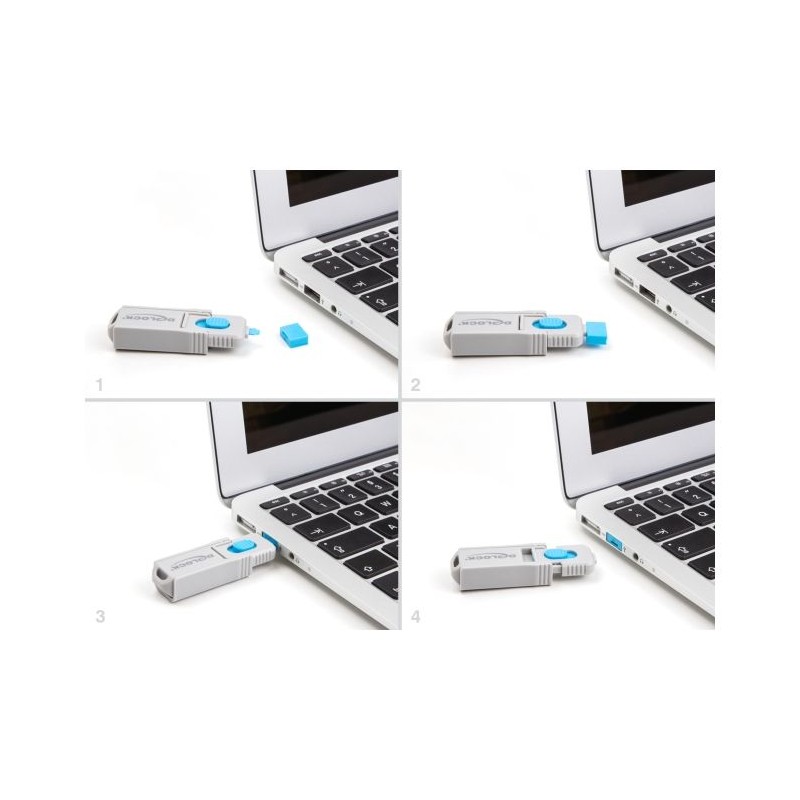 Delock - Blokátor USB portu - pro zásuvku USB typ A - modrá (balení 10)