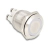 Delock - Tlacítko - pro instalaci 19 mm, 4 x šroubový terminál, modrá LED - montáž na panel - AC 230 V - stríbrná
