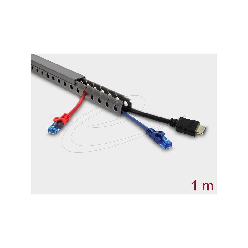 Delock - Kabelovod s krytem - 25 x 25 mm - montáž na skrínku, montáž na strop, montáž na podlahu, montáž na stenu - 1 m - šedá