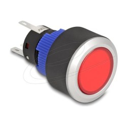 Delock - Tlacítko - pro instalaci 22 mm, 5 x pájení - montáž na panel - AC 230 V - cerná 22047