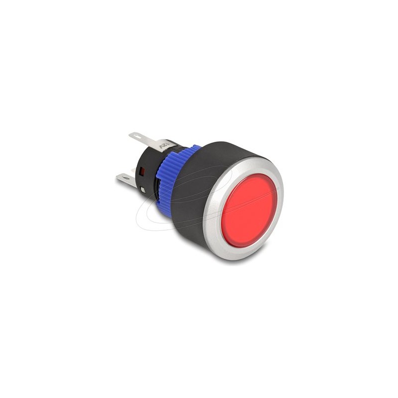 Delock - Tlacítko - pro instalaci 22 mm, 5 x pájení - montáž na panel - AC 230 V - cerná 22047