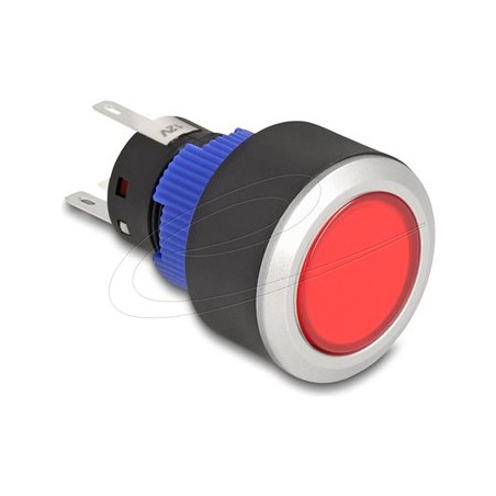 Delock - Tlacítko - pro instalaci 22 mm, 5 x pájení - montáž na panel - AC 230 V - cerná 22047