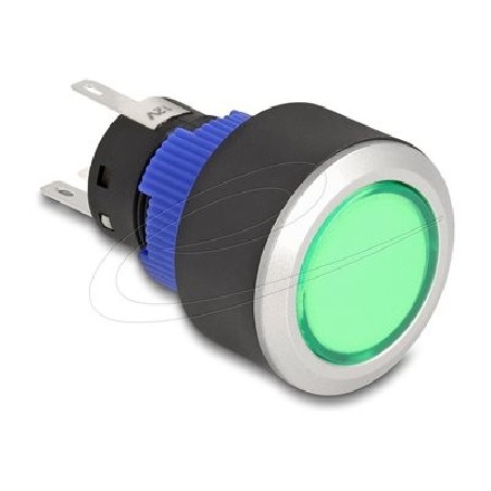 Delock - Tlacítko - pro instalaci 22 mm, 5 x pájení - montáž na panel - AC 230 V - cerná 22048