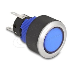 Delock - Tlacítko - pro instalaci 22 mm, 5 x pájení - montáž na panel - AC 230 V - cerná 22049
