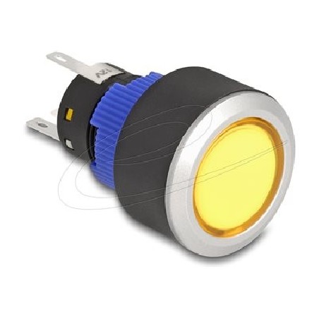 Delock - Tlacítko - pro instalaci 22 mm, 5 x pájení - montáž na panel - AC 230 V - cerná 22050