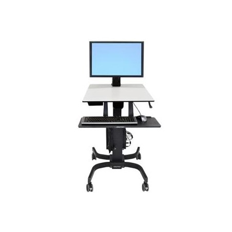 Ergotron WorkFit-C Single LD - Sedící/stojící pracovní stanice - mobilní - hranatý - šedá - černá základna